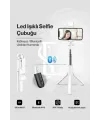 Led Işıklı Selfie Çubuğu Bluetooth Kumandalı Kablosuz Tripot Selfie Monopod Selfie Stick (Beyaz)