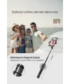 Led Işıklı Selfie Çubuğu Bluetooth Kumandalı Kablosuz Tripot Selfie Monopod Selfie Stick (Beyaz)