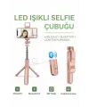 Led Işıklı Selfie Çubuğu Bluetooth Kumandalı Kablosuz Tripot Selfie Monopod Selfie Stick (Pembe)