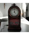 LED Işıklı Siyah Eskitme Şömine Saat