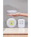 Led Lamba 3lü Uzaktan Kumandalı Yapışkanlı Beyaz Işık