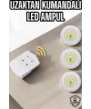 Led Lamba 3lü Uzaktan Kumandalı Yapışkanlı Beyaz Işık