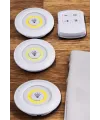 Led Lamba 3lü Uzaktan Kumandalı Yapışkanlı Beyaz Işık