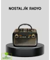 Led’li Nostaljik Bluetooth Hoparlör – Vintage Tasarım, Ahşap Doku