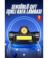 Ledli Şarjlı Kafa Lambası Led Şarjlı Su Geçirmez Kafa Feneri
