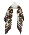 Leopar Desenli Saten Fular 50*50 cm