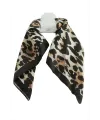 Leopar Desenli Zr Saten Fular 50*50 cm
