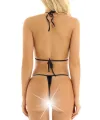 Liona Siyah Mikro Bikini Sütyen Külot Fantezi İç Çamaşırı Takımı