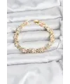 Lotus Model Pirinç Gold ve Pembe Renk Kadın Bileklik