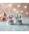 Love Story Mini Kar Küresi - Işıklı - 7x4 cm - Pilli Romantik Hediye