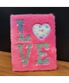 Love Tasarımlı Peluş Kapaklı Defter Hediyelik