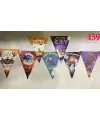 Lüks Baskılı Üçgen Model Halloween Banner Süs Bayrak 8 li