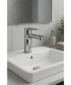 Lüks Sabit Lavabo Bataryası Tek Kollu Musluk – Su Tasarruflu Banyo & Mutfak Uyumlu