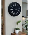 Luxury Black 40 Cm Metal Duvar Saati