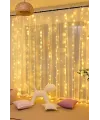 Lw-7 300 Ledli 10 Sarkıt Perde Led Işık, 8 Modlu Uzaktan Kumandalı, 3x3 Metre Peri Telli Led