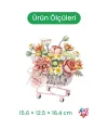 LZ4124 LOZ PEMBE ARABALI ÇİÇEKLER 584 PARÇA BLOCK