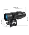 Magnifier 3x Yakınlaştırmalı Dürbün  22mm Ray Uyumlu, Katlanır Yaylı Ayaklı