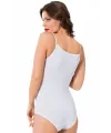  Bayan İp Askılı Çıtçıtlı Body Beyaz