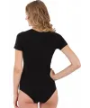  Bayan Kısa Kol Çıtçıtlı Body Siyah
