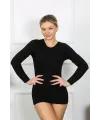  Bayan Uzun Kol Body Siyah