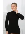  Bayan Uzun Kol Boğazlı Body Siyah