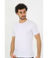  Erkek Sıfır Yaka Beyaz Penye Atlet