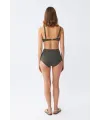  Kadın Basic Haki Pedli Yüksek Bel Bikini Takımı