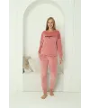  Kadın Kadife Pembe Pijama Takım