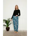  Kadın Pamuklu Alt Pijama Mavi