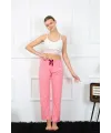  Kadın Pamuklu Alt Pijama Pembe