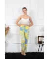  Kadın Pamuklu Alt Pijama Sarı