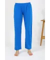  Kadın Penye Düz Tek Alt Pijama Mavi