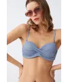  Kadın Straplez Mavi Bikini Takımı