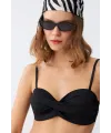  Kadın Straplez Siyah Bikini Takımı