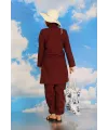  Kadın Tam Tesettür Bordo Mayo