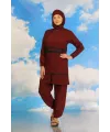  Kadın Tam Tesettür Mayo Bordo