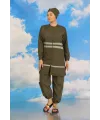  Kadın Tam Tesettür Mayo Haki