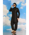  Kadın Tam Tesettür Siyah Mayo