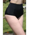 Kadın Yüksek Bel Tek Alt Bikini Siyah