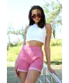  Şort Crop Pembe Takım