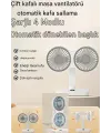 Masaüstü Dijital Ekranlı Çift Fanlı Led Işıklı Soğutucu Fan Ev Ofis Şarjlı Vantilatör