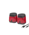 Masaüstü Hoparlör 1+1 USB + 3.5mm - Kırmızı HD6024R