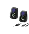 Masaüstü Hoparlör 1+1 USB + 3.5mm LED - Siyah HD6054