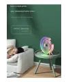 Masaüstü Vantilatör Usb Şarjlı Rgb Led Işıklı 3 Kademeli 180° Ayarlanabilir Soğutucu Fan Mavi
