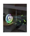 Masaüstü Vantilatör Usb Şarjlı Rgb Led Işıklı 3 Kademeli 180° Ayarlanabilir Soğutucu Fan Mavi