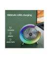 Masaüstü Vantilatör Usb Şarjlı Rgb Led Işıklı 3 Kademeli 180° Ayarlanabilir Soğutucu Fan Pembe