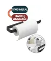 Mat Siyah Metal Mutfak & Banyo Düzenleyici Askı | Kendinden Yapışkanlı 717077