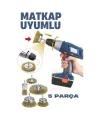 Matkap Uyumlu Saçaklı Pimli Tel Fıça Fırça Seti 1/4 inç