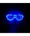 Mavi Led Işıklı Parti Gözlüğü - Neon Glow Şerit Gözlük 3 Modlu