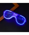 Mavi Led Işıklı Parti Gözlüğü - Neon Glow Şerit Gözlük 3 Modlu